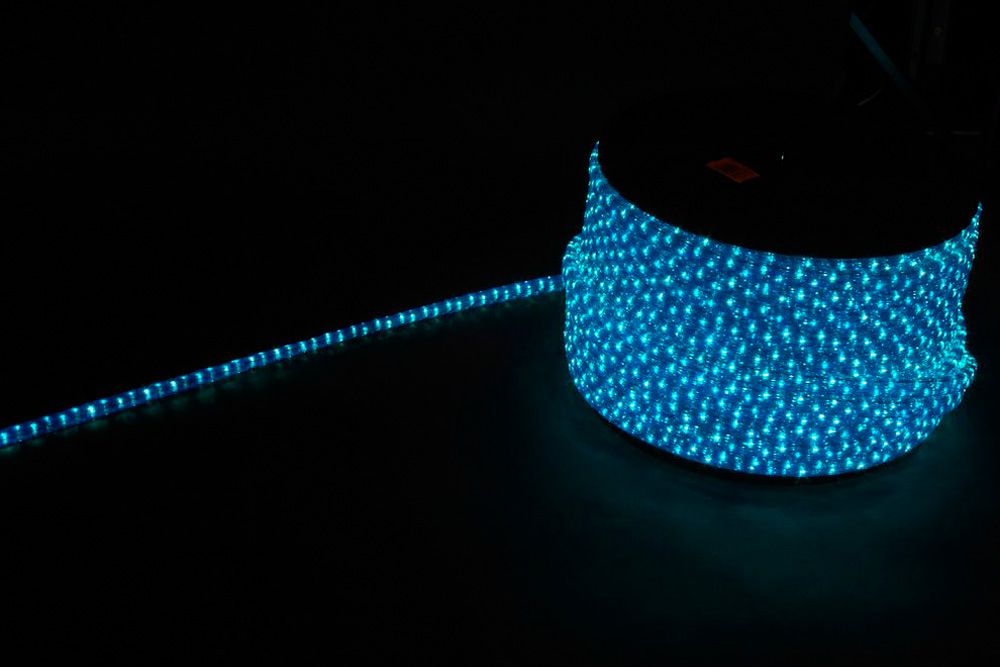 Дюралайт (лента светодиодная), 3W FERON 50м 220V 72LED/м 11х18мм, синий-белый, LED-F3W