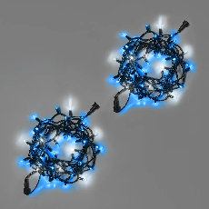 Светодиодная гирлянда INOXHUB Нить 10м, 100 LED, соединяемая, с мерцанием, 220В, IP65, чёрный резиновый провод 2.3мм, СИНИЙ