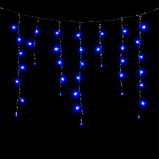 Гирлянда Бахрома 4,9 x 0,5 м Синяя 220В, 240 LED, Провод Черный ПВХ, IP54