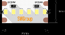 Светодиодная лента SWG2A300-24-19.2-NW