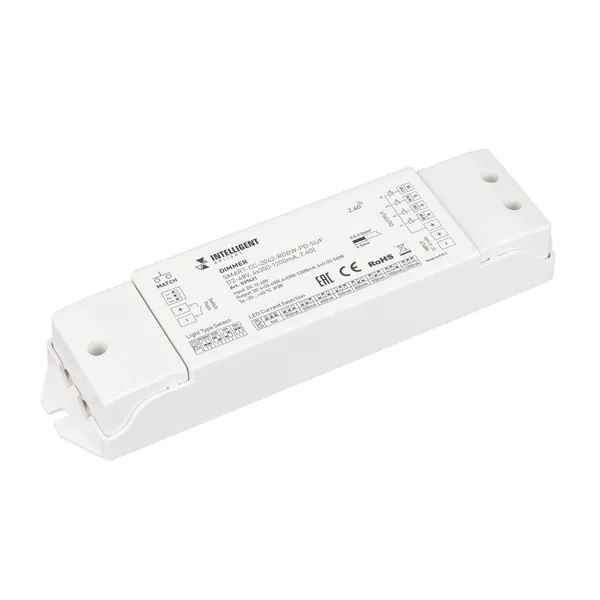 INTELLIGENT ARLIGHT Диммер SMART-CC-2042-RGBW-PD-SUF (12-48V, 4x350-1200mA, 2.4G) (IARL, IP20 Пластик, 5 лет) контроллер для светильников ll 892 ld150