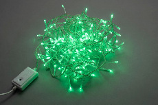LED-BW-200-10M-240V-G, зеленая на прозрачном пров