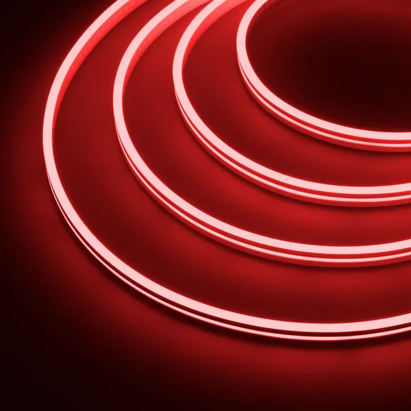 Светодиодная лента герметичная MOONLIGHT-SIDE-A168-4x10mm 24V Red (7.2 W/m, IP65, 5m, wire x2) (Arlight, Силикон)