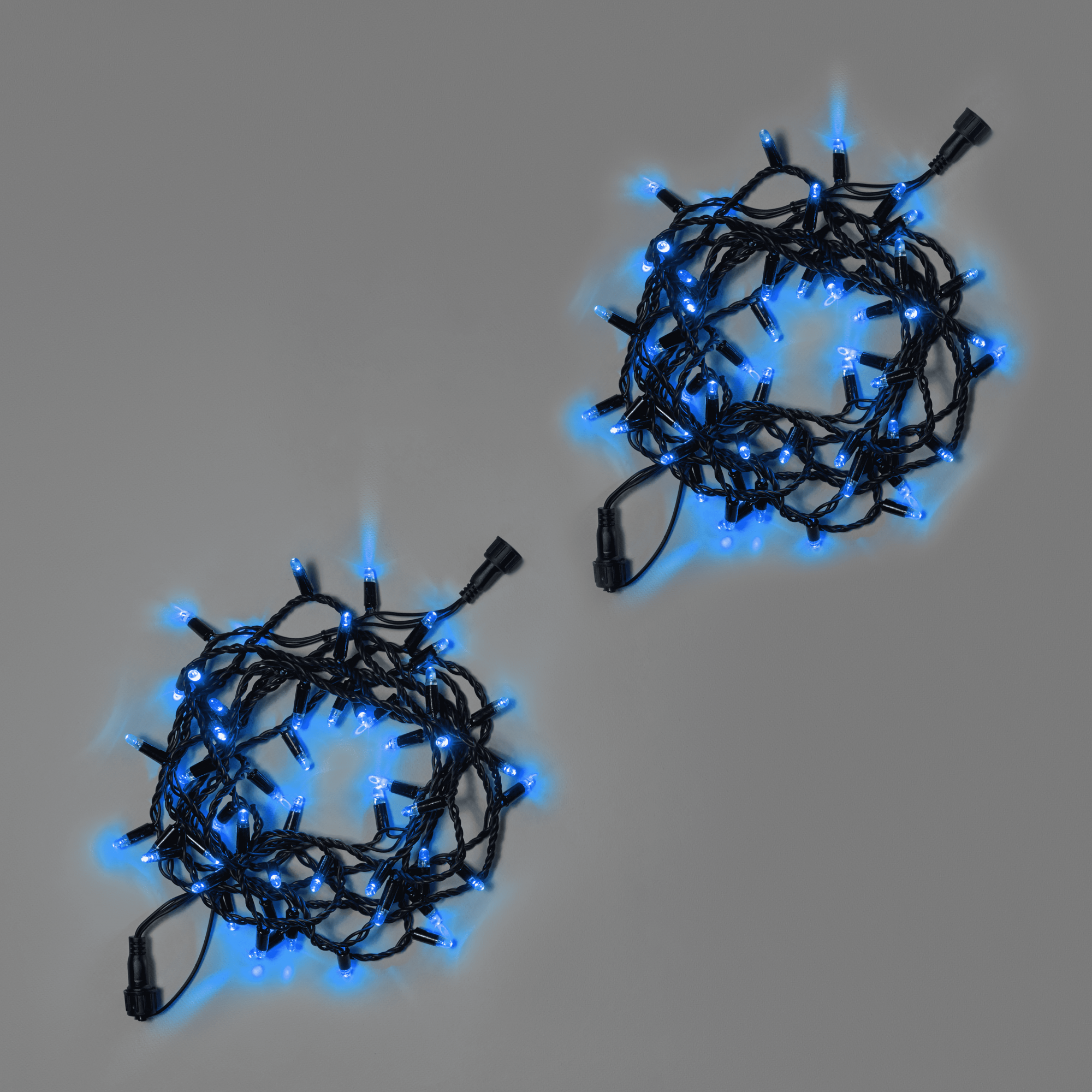 Светодиодная гирлянда INOXHUB Нить 10м 100 LED соединяемая 220В IP65 чёрный резиновый провод 23мм СИНЯЯ 2930₽