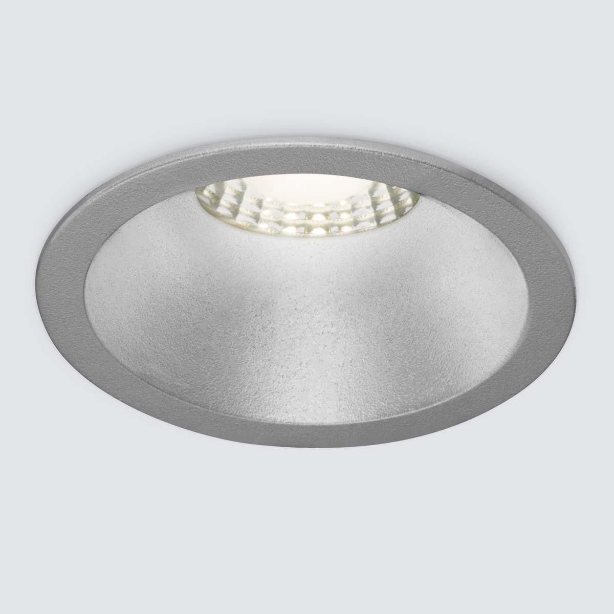 Встраиваемый светодиодный светильник Elektrostandard 15266/LED серебряный 4690389175541 форма для выпечки пиццы d 18 см серебряный