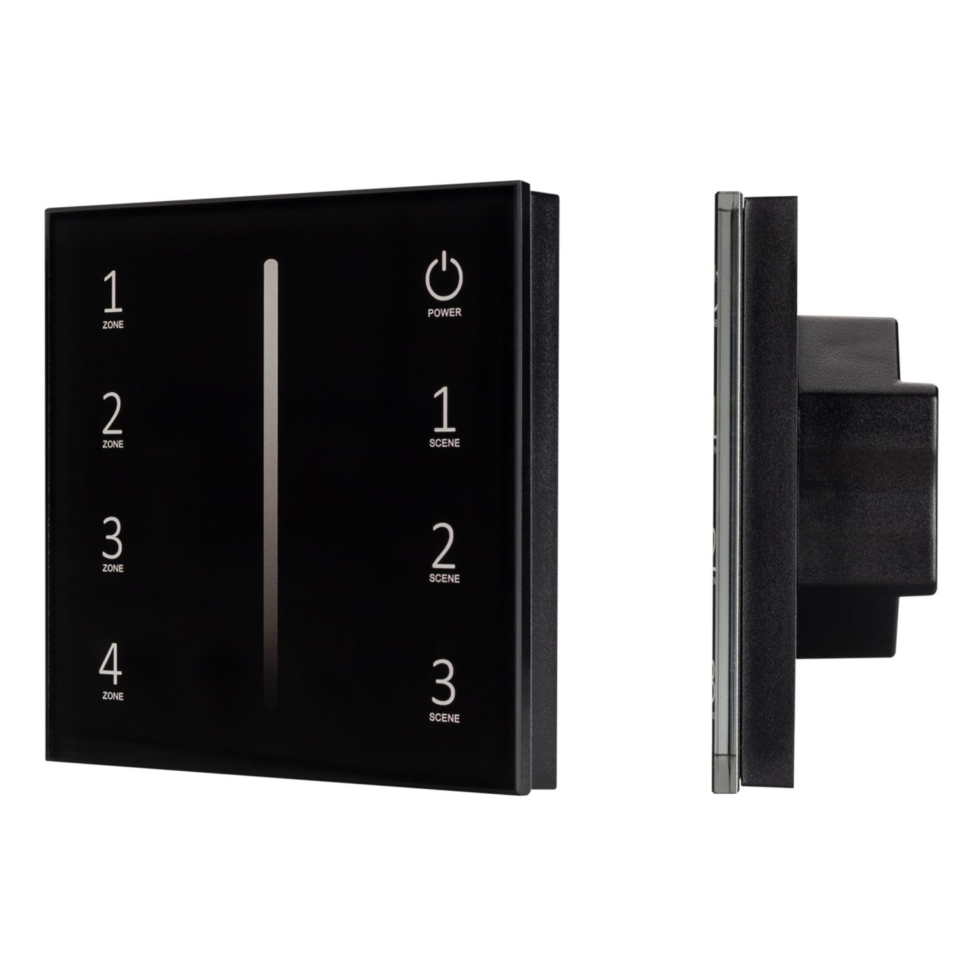 Панель SMART-P34-DIM-IN Black (230V, 0-10V, Sens, 2.4G) (Arlight, IP20 Пластик, 5 лет) распределительная коробка открытая electraline bironi d110x50 мм 4 ввода ip20 чёрный