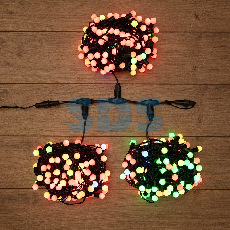 Гирлянда LED ClipLight - МУЛЬТИШАРИКИ 24V, 3 нити по 20 м, свечение с динамикой, цвет диодов RGB