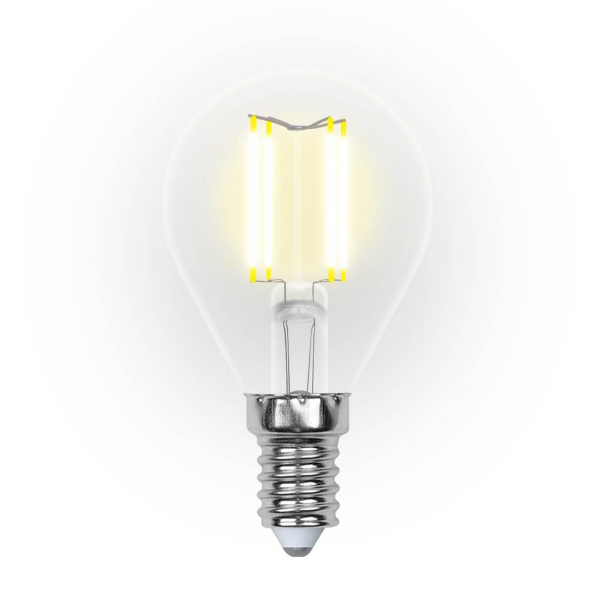 

Лампа светодиодная филаментная Uniel E14 5W 3000K LED-G45-5W/WW/E14/CL/DIM GLA01TR UL-00002866, LED-G45-5W/WW/E14/CL/DIM GLA01TR