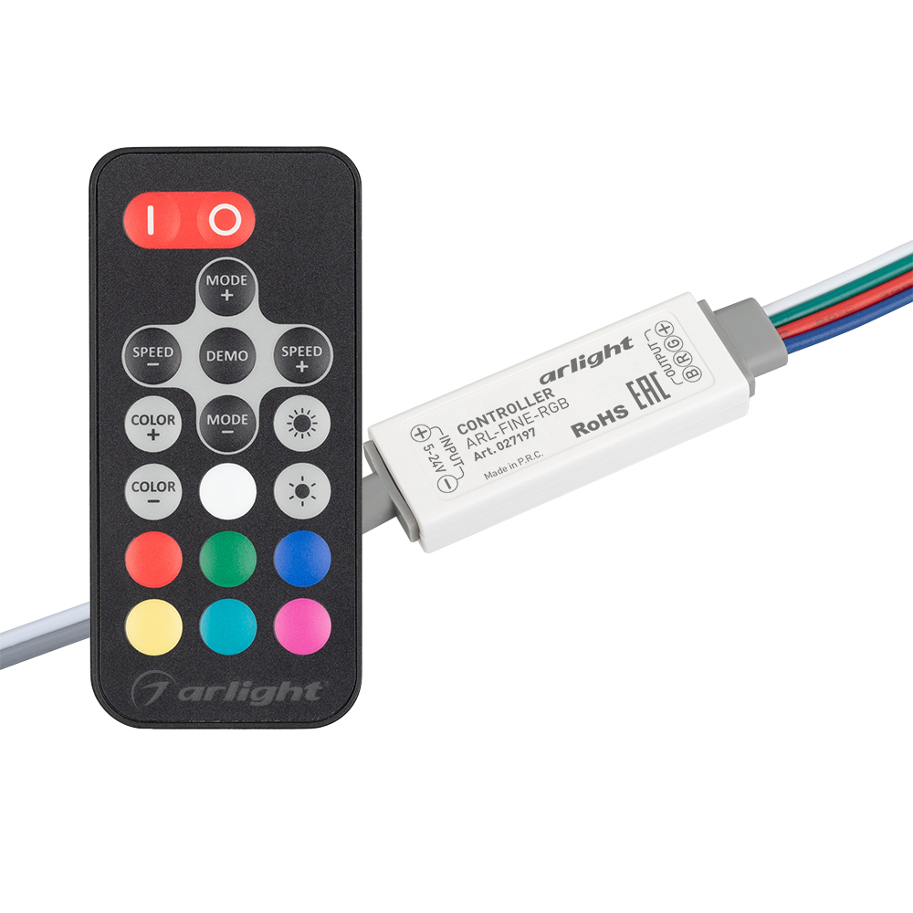 Контроллер ARL-FINE-RGB Black (5-24V, 3x2A, RF ПДУ 18кн) (Arlight, IP20 Пластик, 1 год) контроллер для электросамоката 12v 100w для escoo or gr чёрный х95118