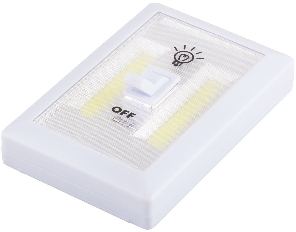 Светодиодный светильник с переключателем 2LED 3W (3*AAA в комплект не входят), 115*75*35мм, белый, FN1208, цвет дневной