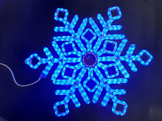 Светодиодная снежинка Rich LED, синий, дюралайт на металлокаркасе, 70 см, 360 LED, 220 B. RL-SFDLM70-B