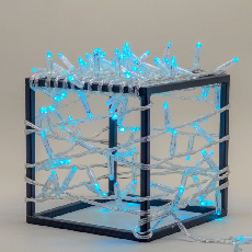 Гирлянда Нить с Колпачком 10м Небесно-Голубая 220В, 100 LED, Провод Прозрачный ПВХ, IP65