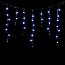 Гирлянда Бахрома с Колпачком 3,1 x 0,5 м Синяя 220В, 120 LED, Провод Черный ПВХ, IP65