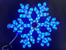 Светодиодная снежинка Rich LED, синий, дюралайт на металлокаркасе, 40 см, 144 LED, 220 B. RL-SFDLM40-B