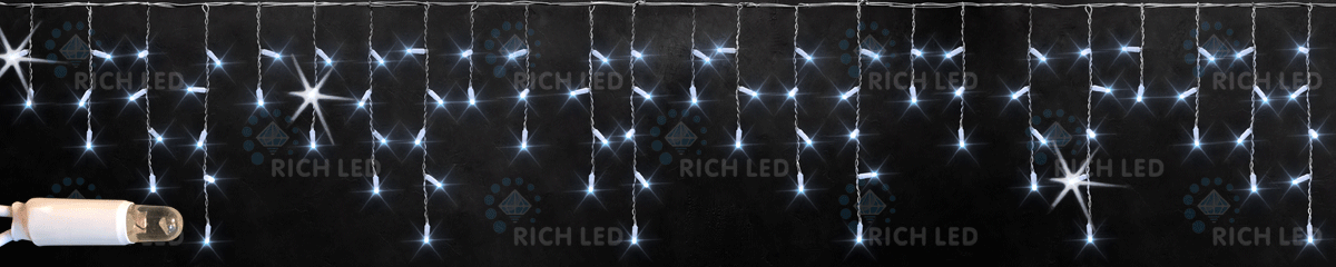 Светодиодная бахрома Rich LED, 3*0.5 м, влагозащитный колпачок IP65, синий, черный провод, RL-i3*0.5-CB/B 