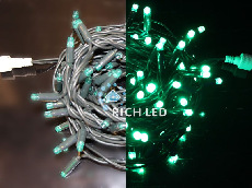 Светодиодная гирлянда 100 LED, 4.8 Ватт, IP65, для улицы, провод зеленый, Свечение: постоянное, RL-S10C-24V-RG/G