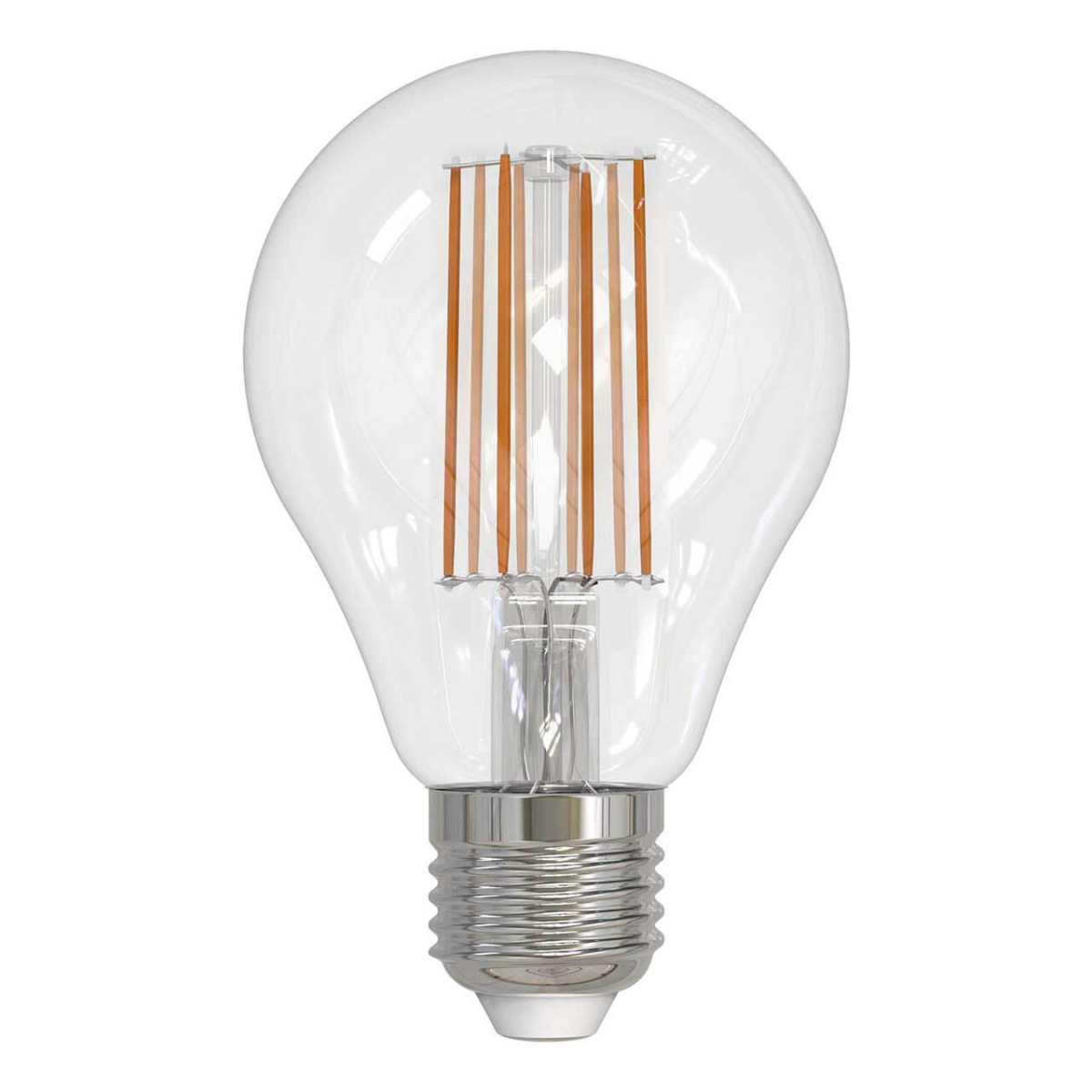 Лампа светодиодная филаментная Uniel E27 17W 3000K прозрачная LED-A70-17W/3000K/E27/CL PLS02WH UL-00004870 