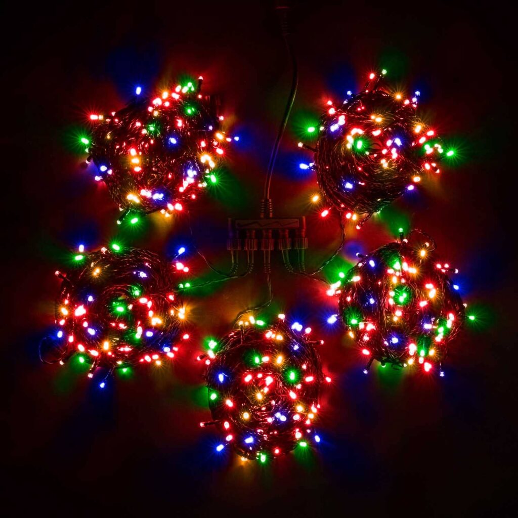 Комплект 5 Разноцветных Нитей по 20м 900 LED Провод Черный Силикон IP65 17990₽