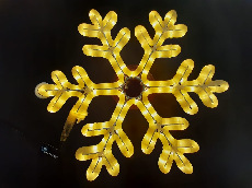 Светодиодная снежинка Rich LED, теплый белый, дюралайт на металлокаркасе, 40 см, 144 LED, 220 B. Rl-SFDLM40-WW
