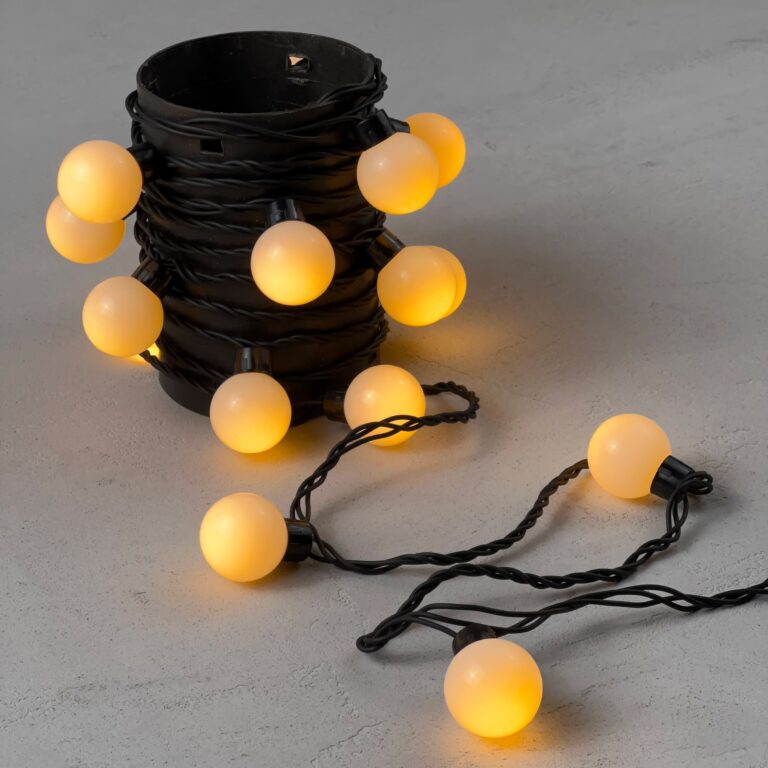 Гирлянда Шарики 5м Желтая 220В Диаметр Шарика 40мм 20 LED Провод Черный Каучук IP65 1990₽