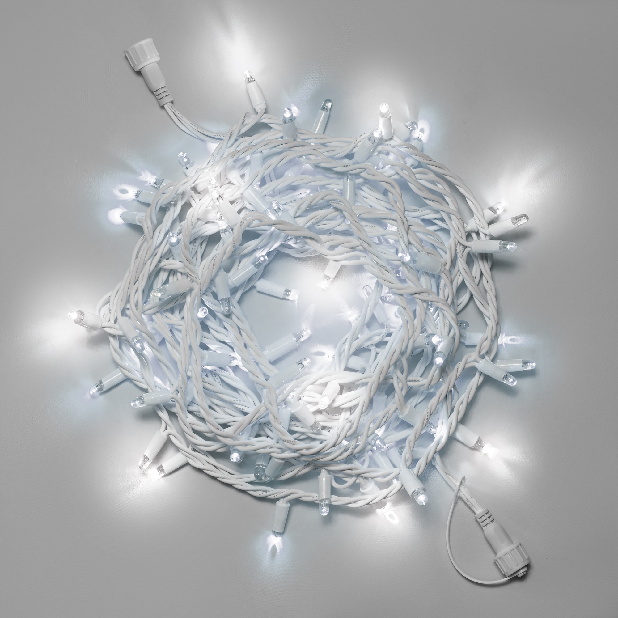 Нить 10м 100 LED соединяемая с мерцанием 24В IP65 белый резиновый провод 33мм БЕЛАЯ 3960₽