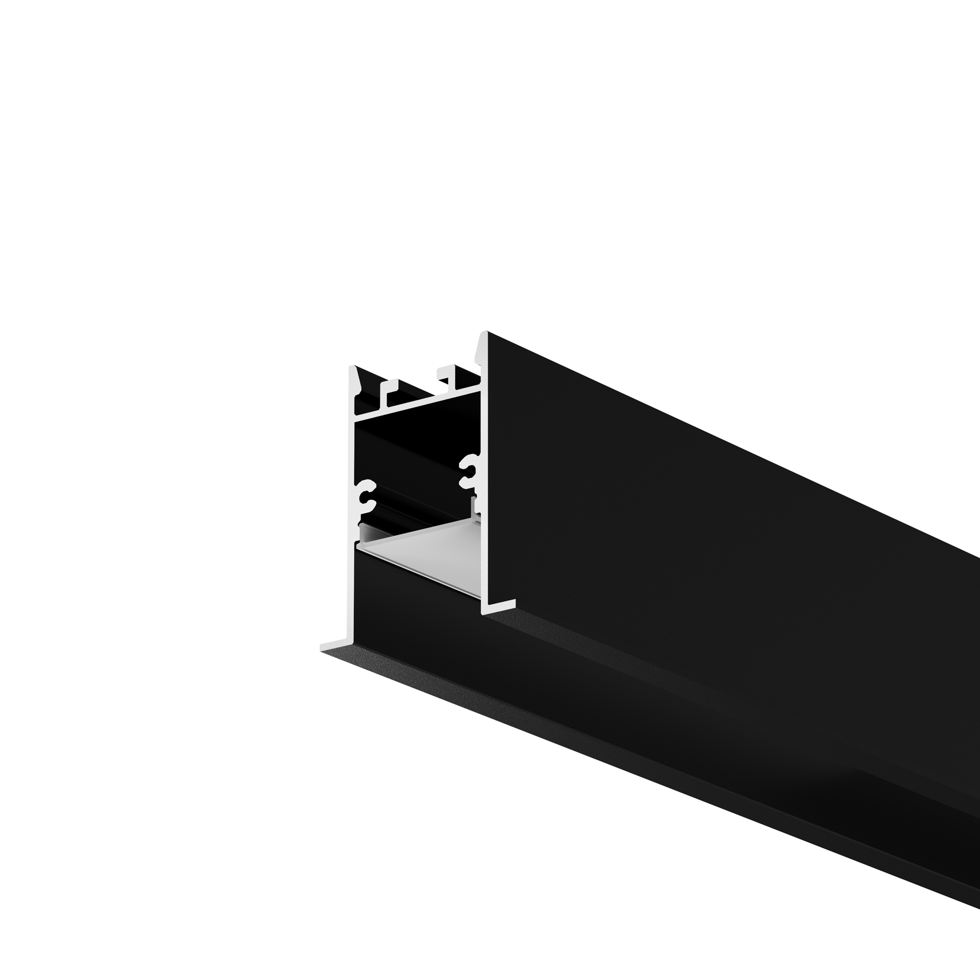 Алюминиевый профиль встраиваемый скрытого монтажа 35x42 (Черный, 2 м), ALM-3542-B-2M 632015