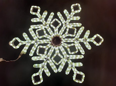 Светодиодная снежинка Rich LED, теплый белый, дюралайт на металлокаркасе, 70 см, 360 LED, 220 B. RL-SFDLM70-W