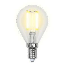 Лампа светодиодная филаментная Uniel E14 6W 3000K прозрачная LED-G45-6W/WW/E14/CL GLA01TR UL-00002201