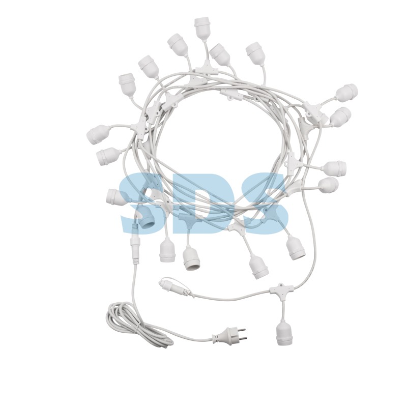 Белт-Лайт 10 м, белый каучук, шаг 50 см, 20 подвесных патронов, IP44