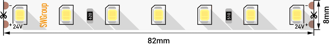 Лента светодиодная SWG PRO SWG2P84-24-8.6-NW, размер 2835, цвет дневной 005849 - фото 1