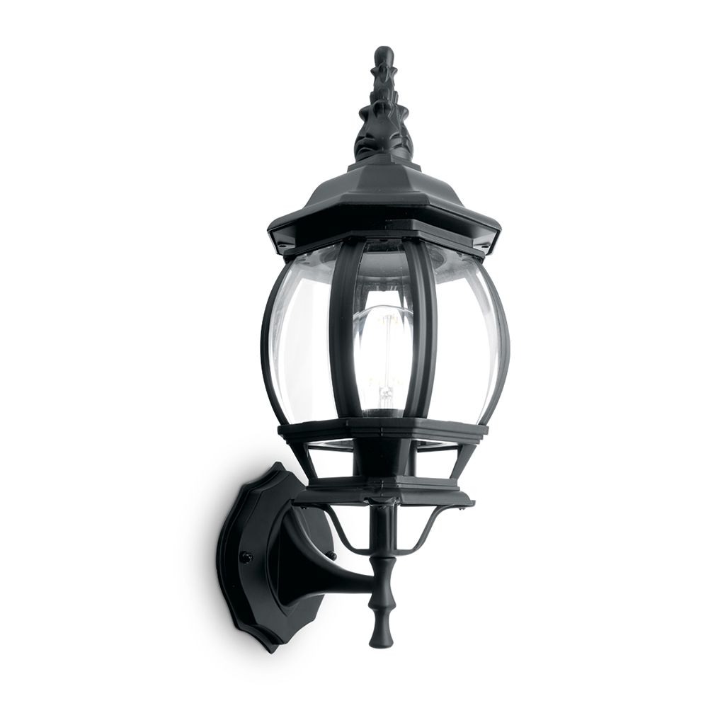 Светильник садово-парковый, 100W 230V E27 черный, 8101/PL8101 (на стену вверх) уличный настенный светодиодный светильник mantra davos 6523