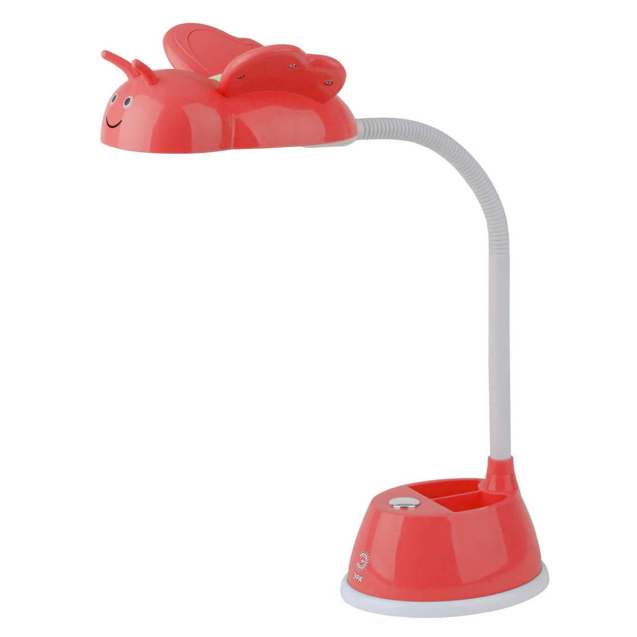 Настольная лампа ЭРА NLED-434-6W-R Б0031617 настольная лампа илария е14 40вт розовый 20х20х33 см