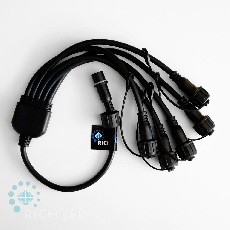 Разветвитель-тюльпан универсальный 0.5 м, 2-х проводной, 5 лучей, черный RL-SC2/5Y-B