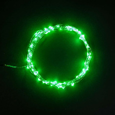 Гирлянда Роса 10м Зеленая 12В, 100 LED, Провод Прозрачный Проволока, IP20