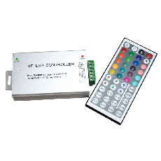Контролер для ленты с пультом 12/24В, 216/432Вт, 18A, GDC-RGB-216-R-IP20-12