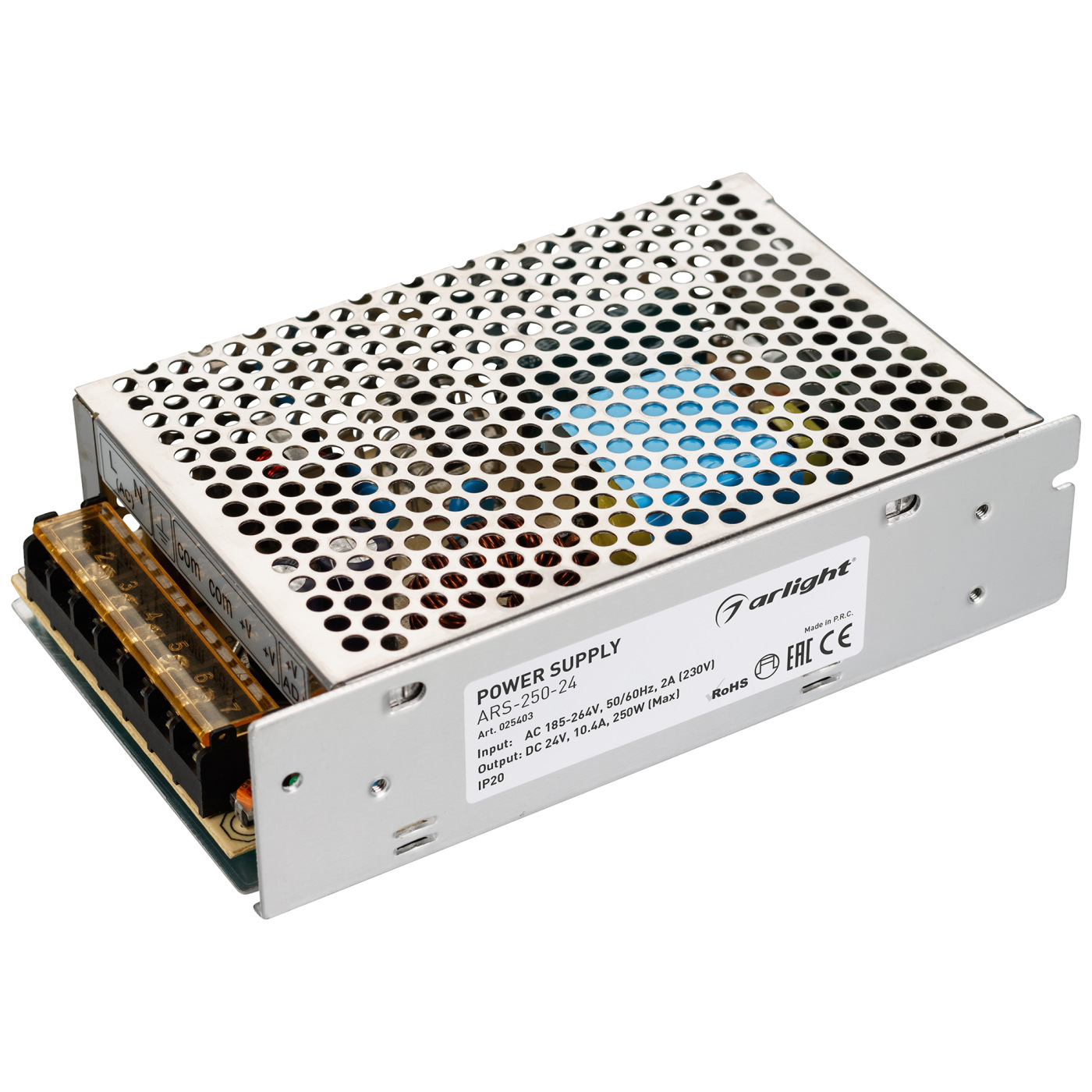 Блок питания ARS-250-24 (24V, 10.4A, 250W) (Arlight, IP20 Сетка, 2 года) бесперебойные источники питания powercom стабилизатор напряжения tca 3000 white