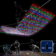 Светодиодный занавес (дождь) Rich LED 2*6 м, влагозащитный колпачок, мульти, черный провод, RL-C2*6-CB/M