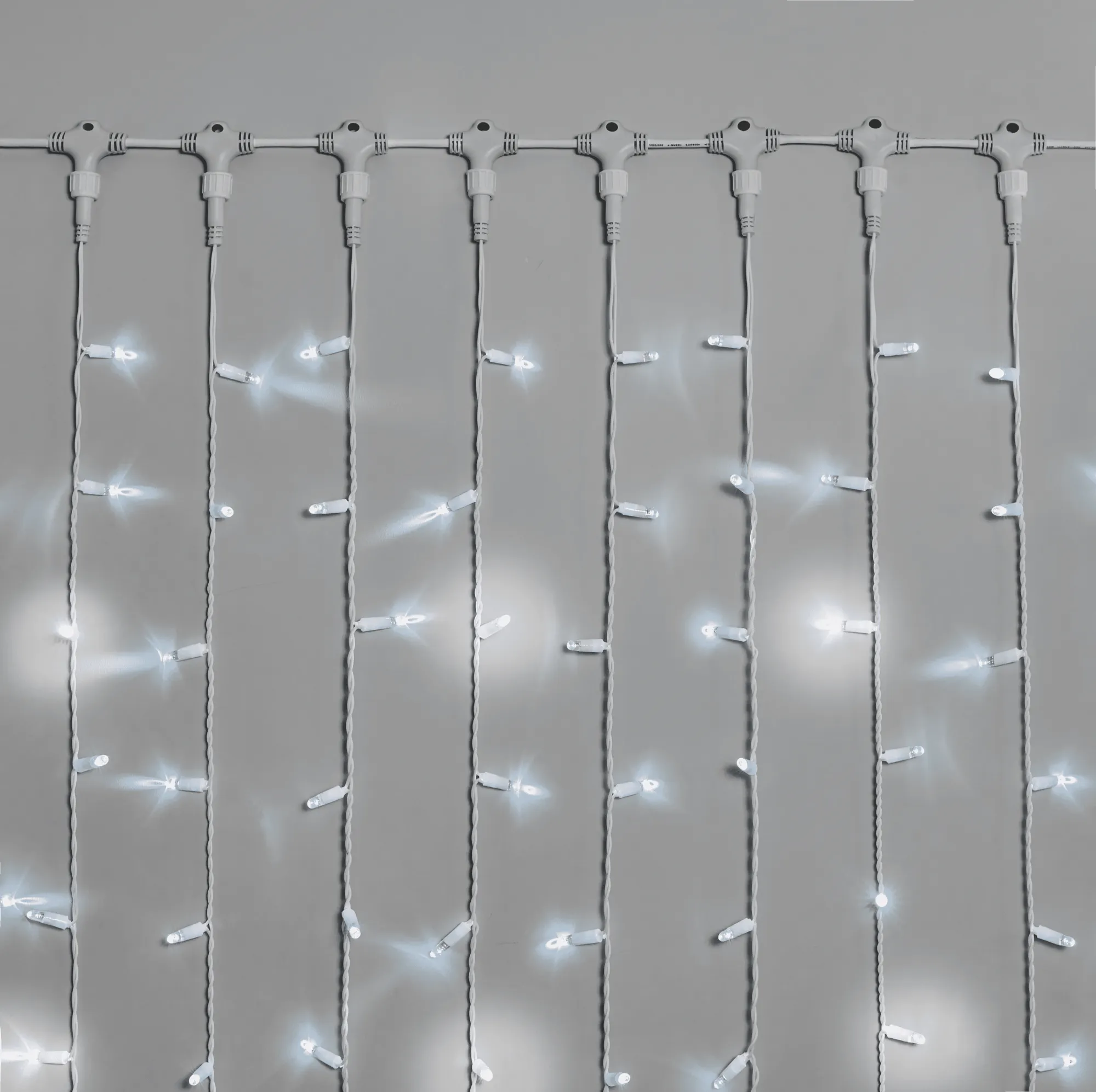 Гирлянда Занавес INOXHUB 2х6м, мерцающий, 600 LED, 220В, IP65, белая резина 2.3мм, БЕЛЫЙ