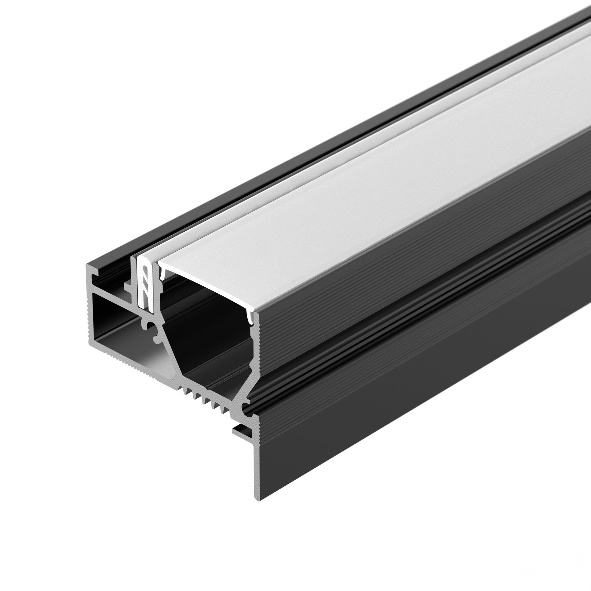 Профиль STRETCH-20-WALL-D-SIDE-2000 BLACK (Arlight, Алюминий) алюминиевый профиль ниши скрытого монтажа для гкл потолка alm 11681 pl b 2m