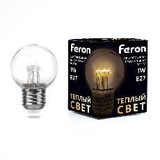 Лампа светодиодная Feron LB-378 E27 1W 2700K