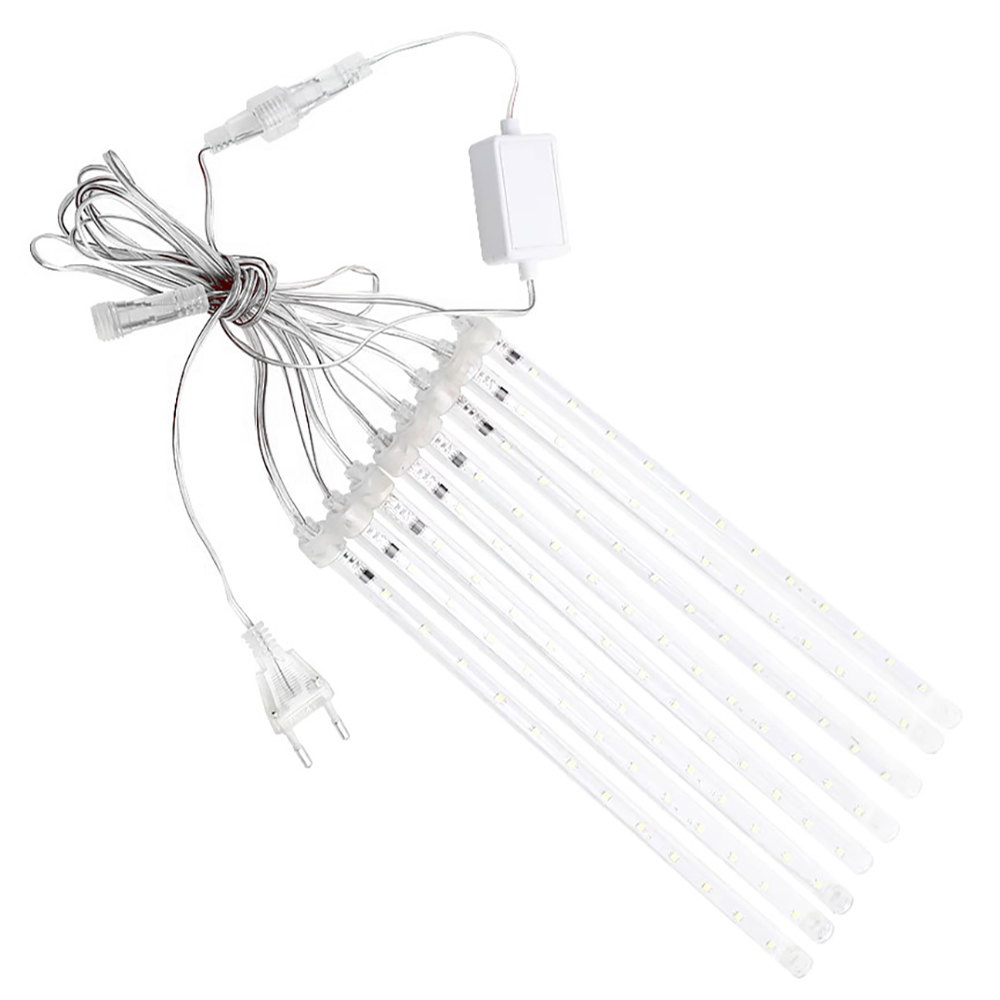 Светодиодная гирлянда Feron CL586 занавес Сосульки 4.5*0.5м + сетевой шнур 3м, 5000K динамичный, c питанием от сети 230V, прозрачный шнур