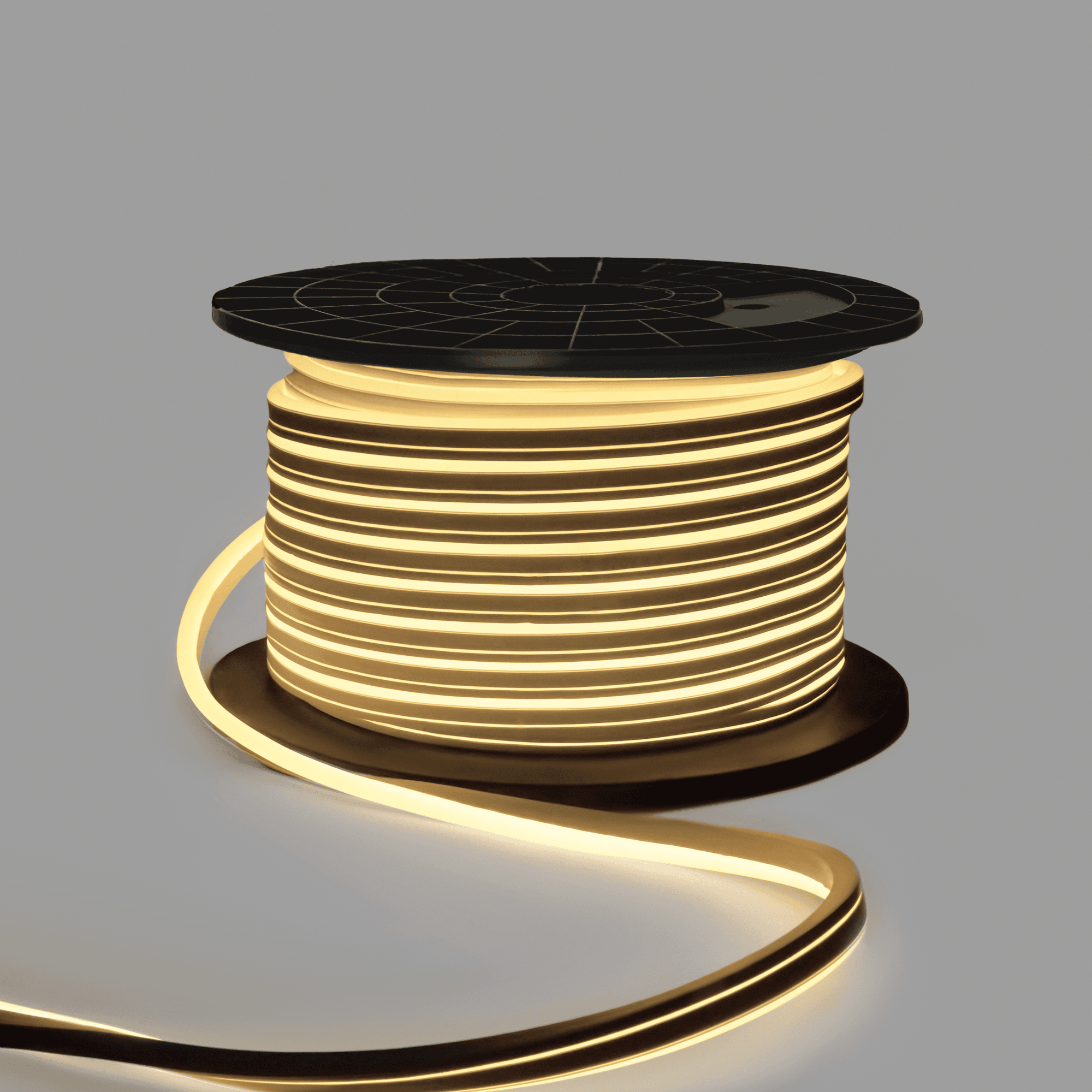 Гибкий Неон INOXHUB 8х16мм, односторонний, бухта 50м, шаг резки 1м, 120 SMD 2835 на метр, 220В, IP65, ТЁПЛЫЙ БЕЛЫЙ