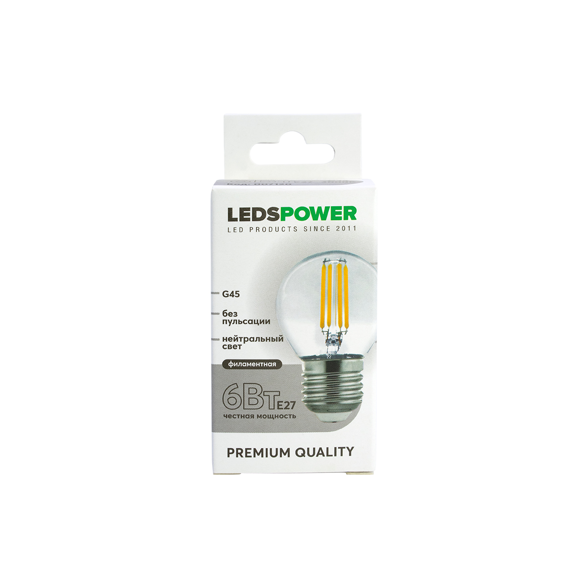 Светодиодная лампа LEDS POWER Filament G45 E27 6Вт 4000К 007120 1680₽