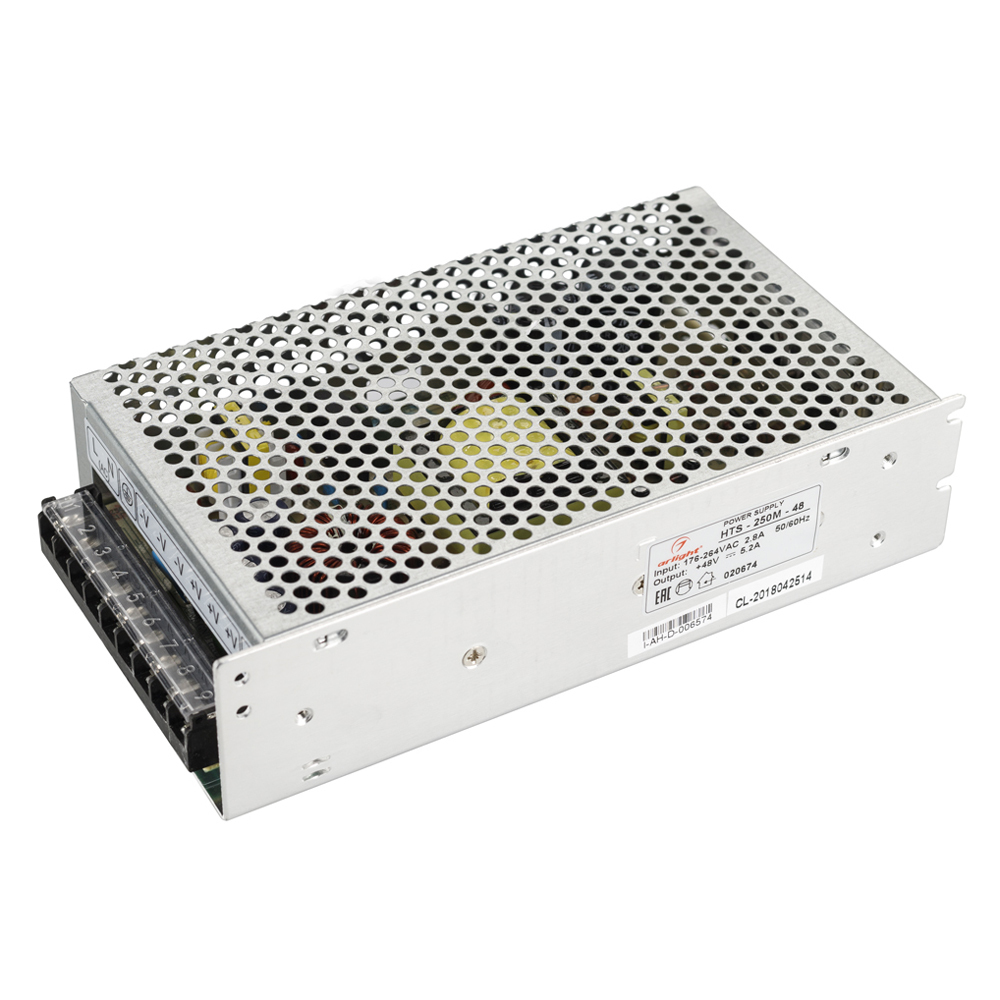 Блок питания HTS-250M-48 (48V, 5.2A, 250W) (Arlight, IP20 Сетка, 3 года) коммутатор poe ubiquiti es 24 250w 24 gigabit