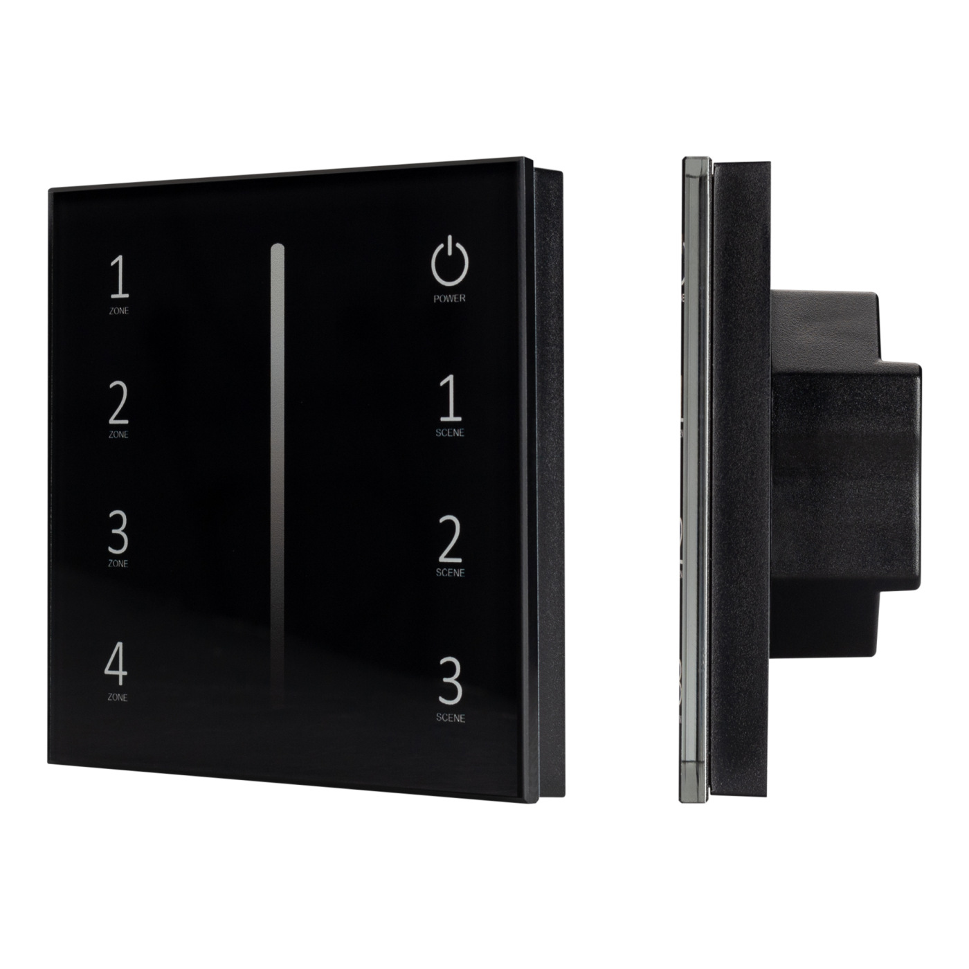 Панель Sens SMART-P17-DIM Black (230V, 4 зоны, 2.4G) (Arlight, IP20 Пластик, 5 лет) разъем usb 5в 3 1а для крепления на приборную панель чёрный aes1118su313