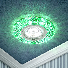 DK LD3 SL/WH+GR Светильник ЭРА декор cо светодиодной подсветкой( белый+зеленый), прозрачный