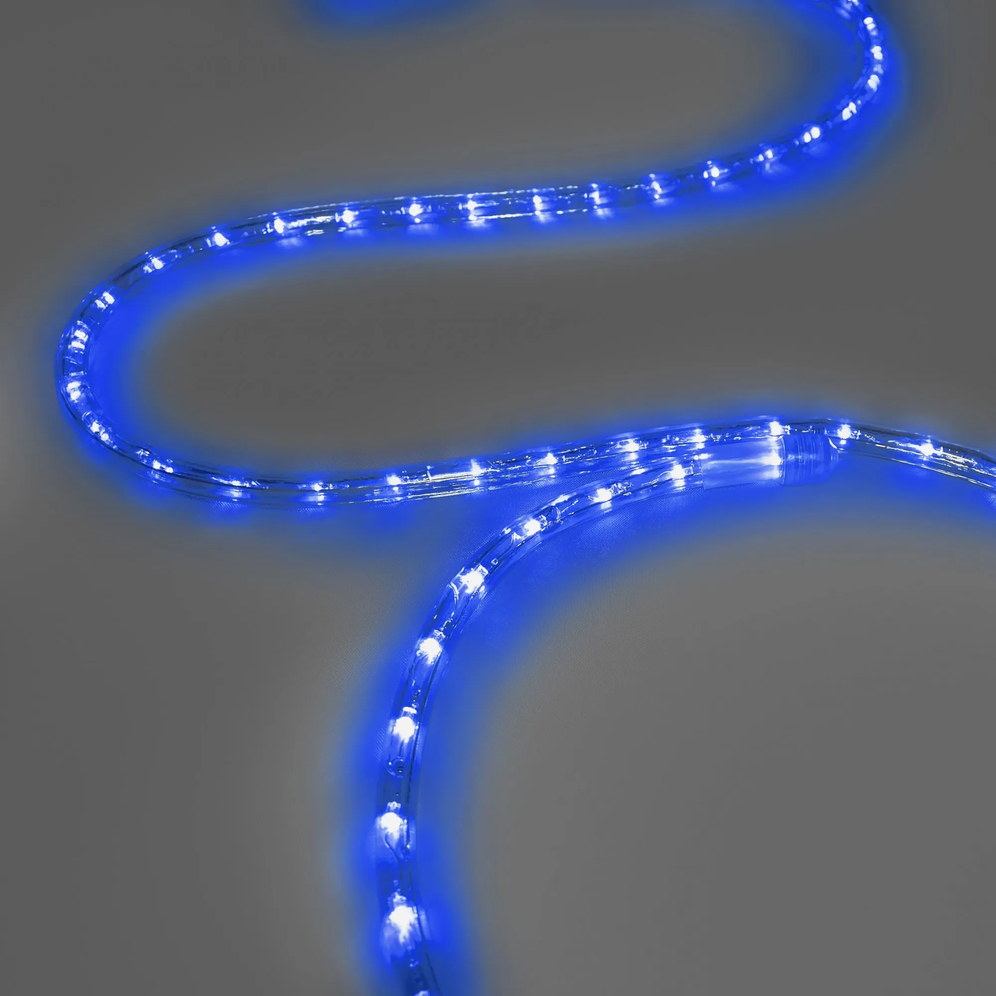Дюралайт INOXHUB двухжильный 13 мм, круглый, бухта 100м, шаг резки 50см, 36 светодиодов на метр, фиксинг, 24В, IP65, СИНИЙ
