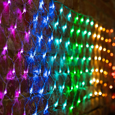 Гирлянда Сеть 3х0,5м, Прозрачный ПВХ, 140 LED Мультиколор (10 цветов)