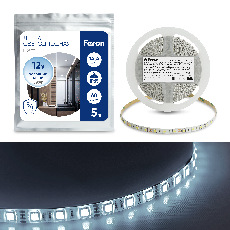 Cветодиодная LED лента Feron LS607, 60SMD(5050)/м 14.4Вт/м 5м IP65 12V 6500К