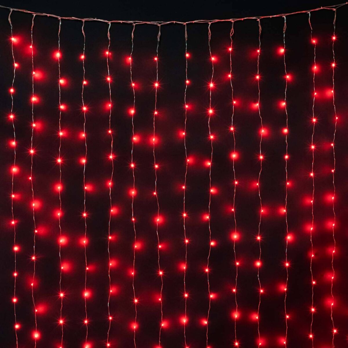 Гирлянда Занавес Роса 1,6 x 1,6 м Красный 12В, 256 LED, Прозрачный Провод Проволока, IP20